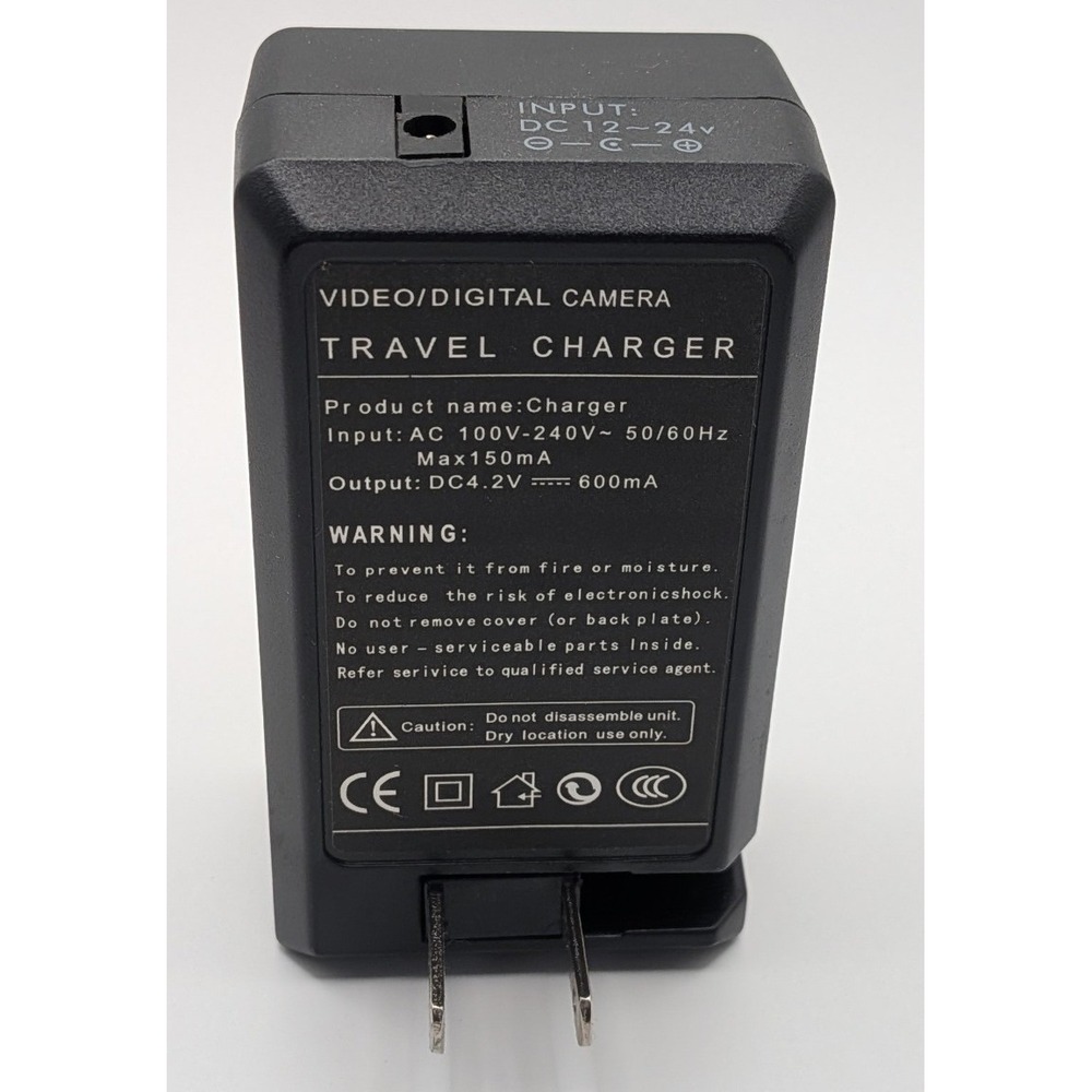 Unbranded Video Digital Camera Travel Charger Fits PAN BCG 10 Black Untested